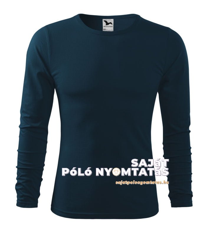 férfi hosszú ujjú póló nyomás tengerészkék