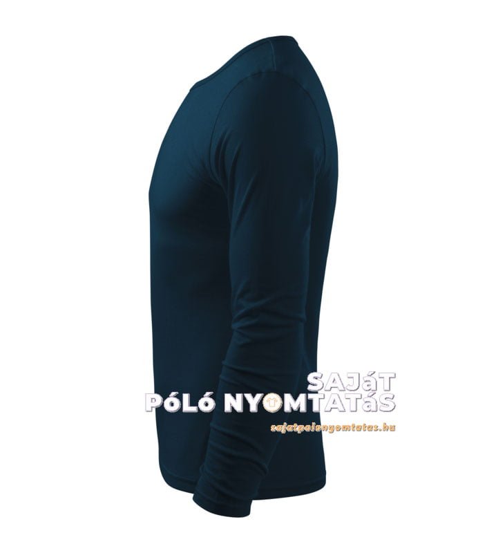 férfi hosszú ujjú póló nyomás tengerészkék