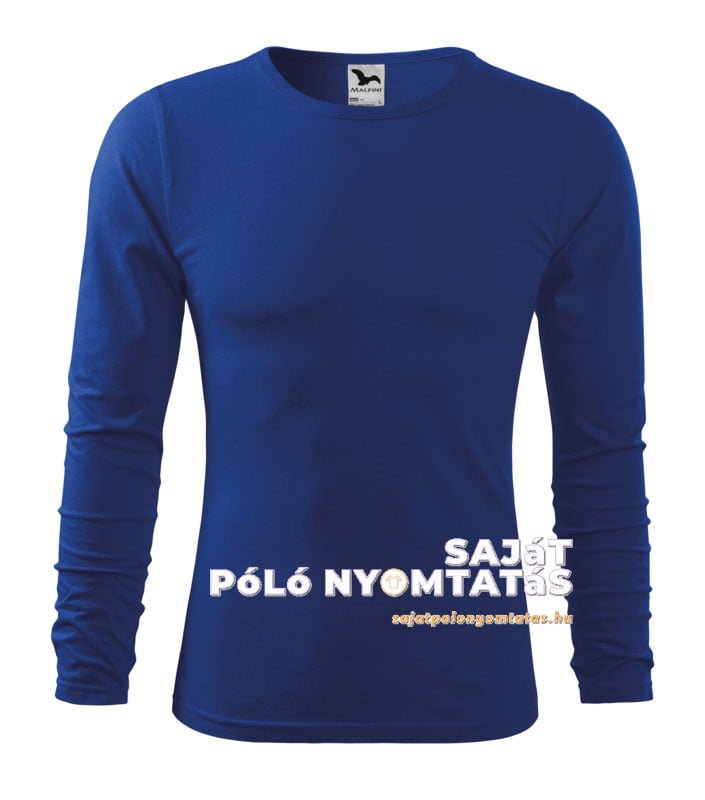 férfi hosszú ujjú póló nyomás királykék