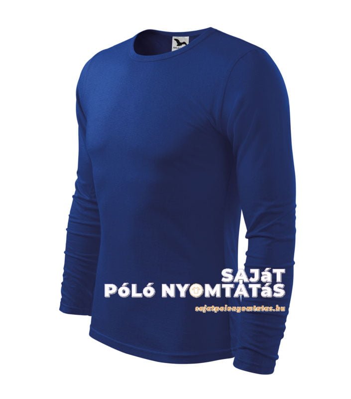 férfi hosszú ujjú póló nyomás királykék