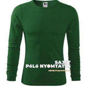férfi hosszú ujjú póló nyomás üvegzöld