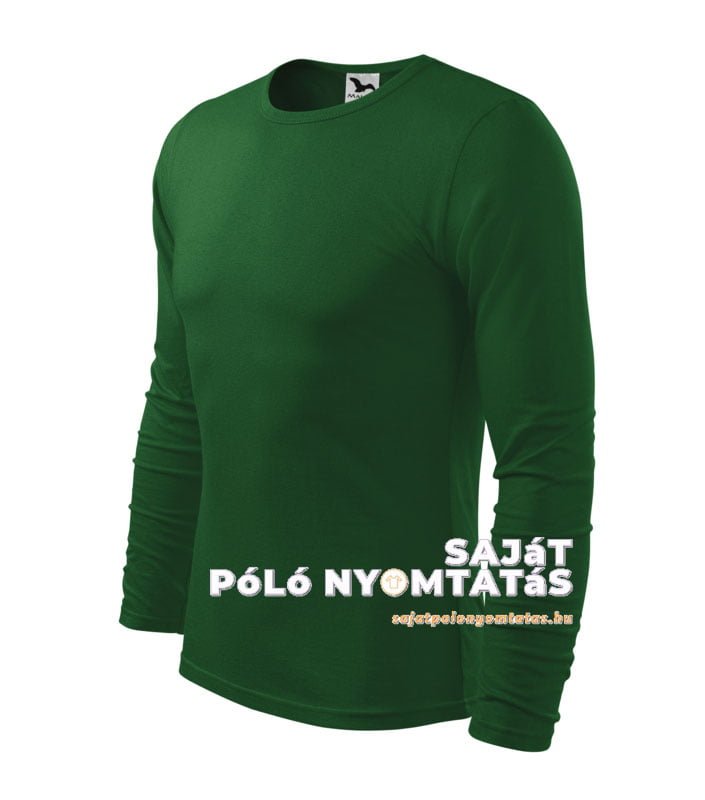 férfi hosszú ujjú póló nyomás üvegzöld