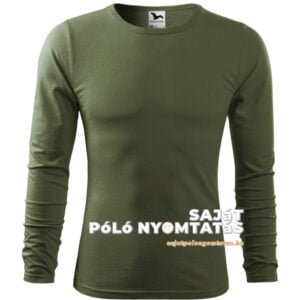férfi hosszú ujjú póló nyomás khaki