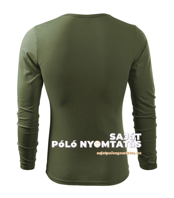 férfi hosszú ujjú póló nyomás khaki