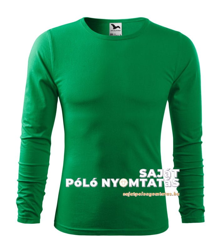 férfi hosszú ujjú póló nyomás fűzöld