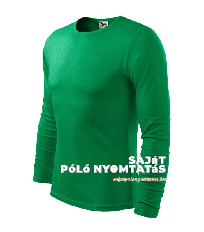 férfi hosszú ujjú póló nyomás fűzöld