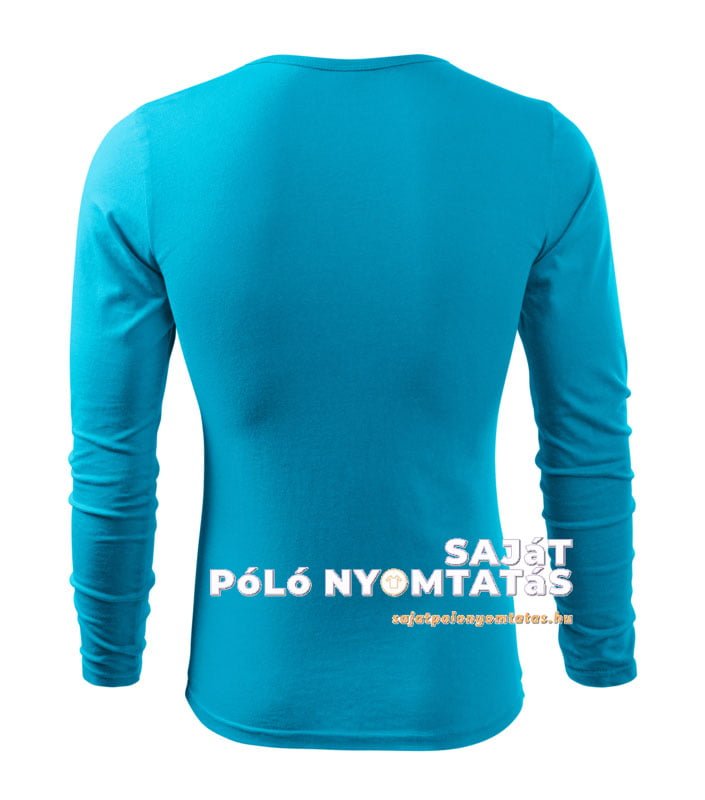 férfi hosszú ujjú póló nyomás türkiz