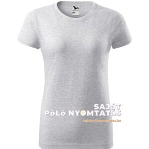 Női póló nyomás világosszürke melírozott