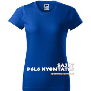 Női póló nyomás királykék