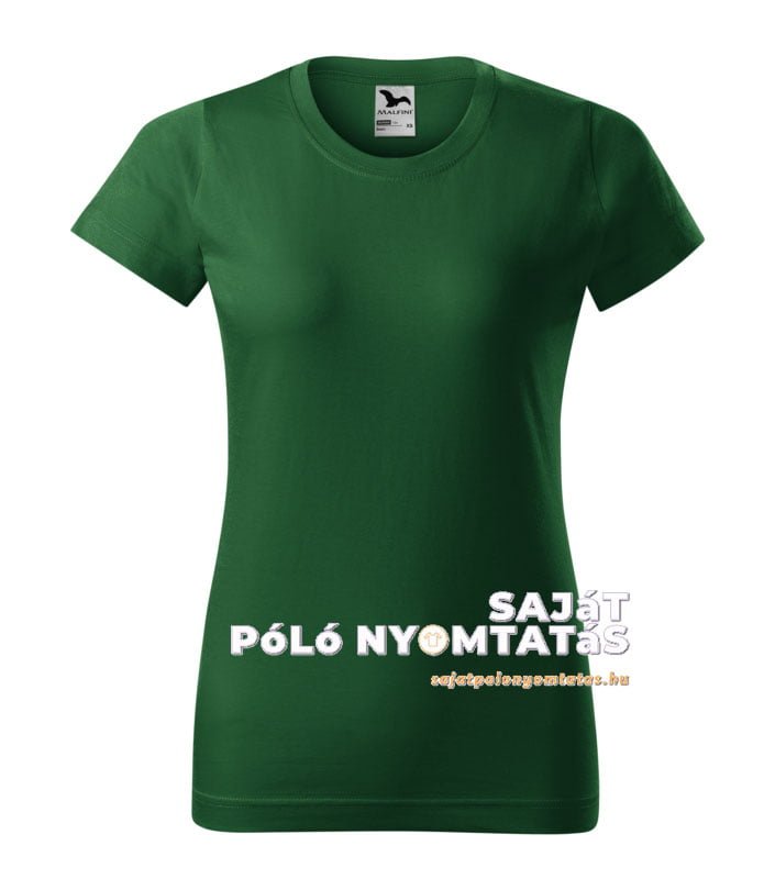 Női póló nyomás üvegzöld