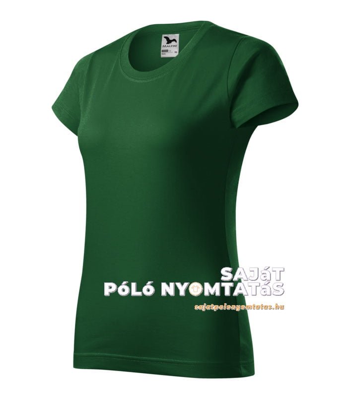 Női póló nyomás üvegzöld