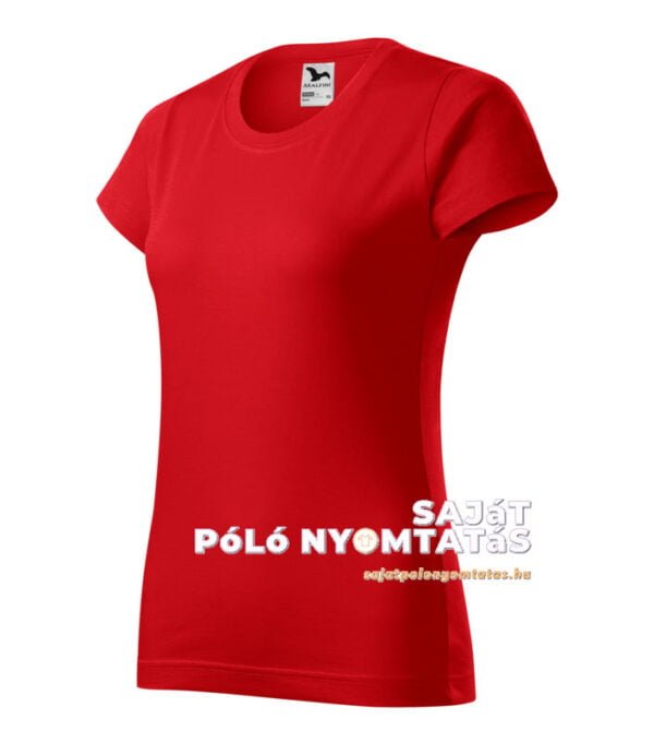 Női póló nyomás piros
