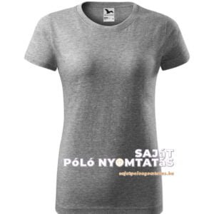 Női póló nyomás sötétszürke melírozott
