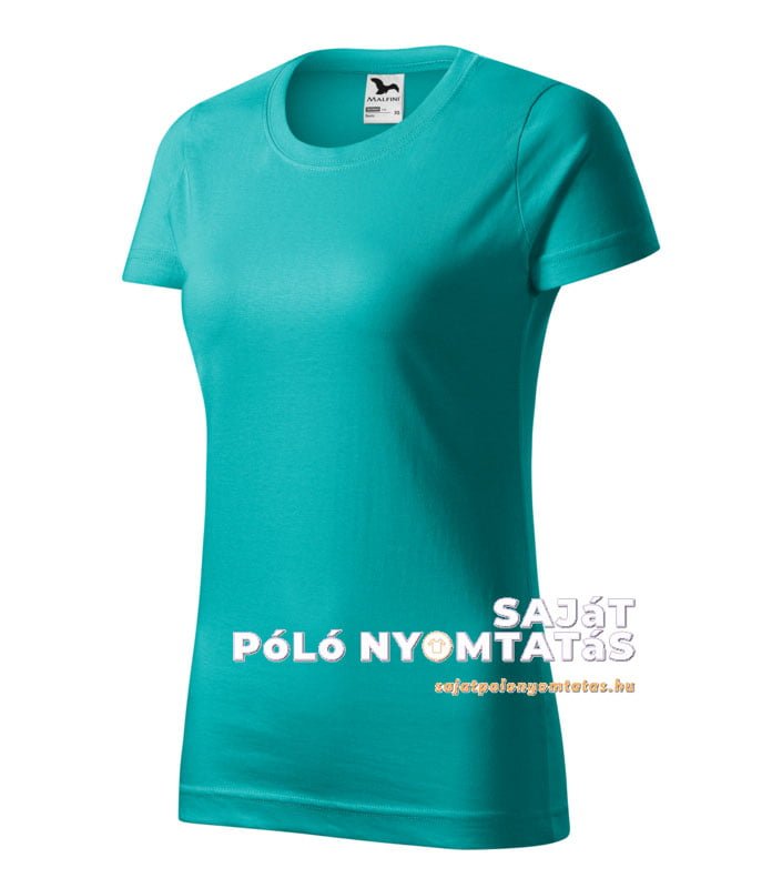 Női póló nyomás smaragdzöld