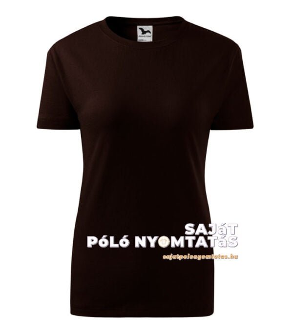 Női póló nyomás kávé