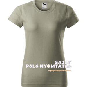 Női póló nyomás világos khaki