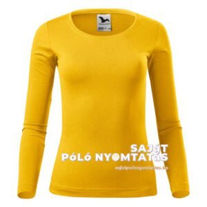 női hosszú ujjú póló nyomás sárga