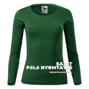 női hosszú ujjú póló üveg zöld