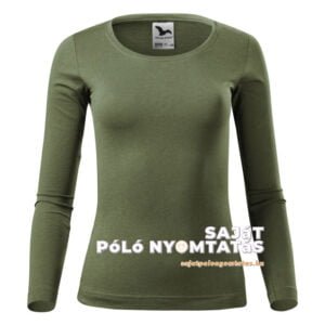 női hosszú ujjú póló khaki