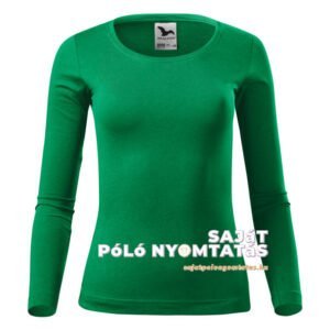 női hosszú ujjú póló fű zöld