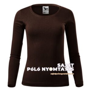 női hosszú ujjú póló kávé