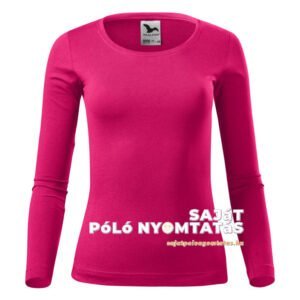 női hosszú ujjú póló málna