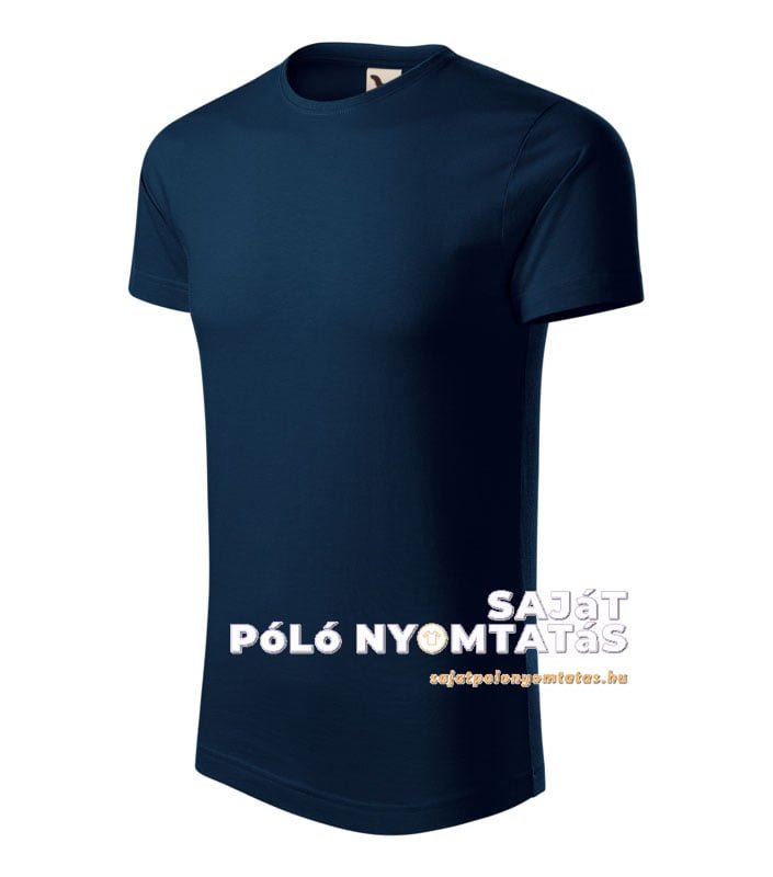 Férfi póló nyomás organikus tengerészkék