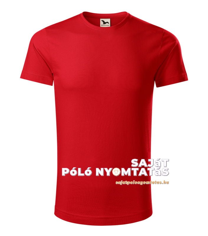Férfi póló nyomás organikus piros