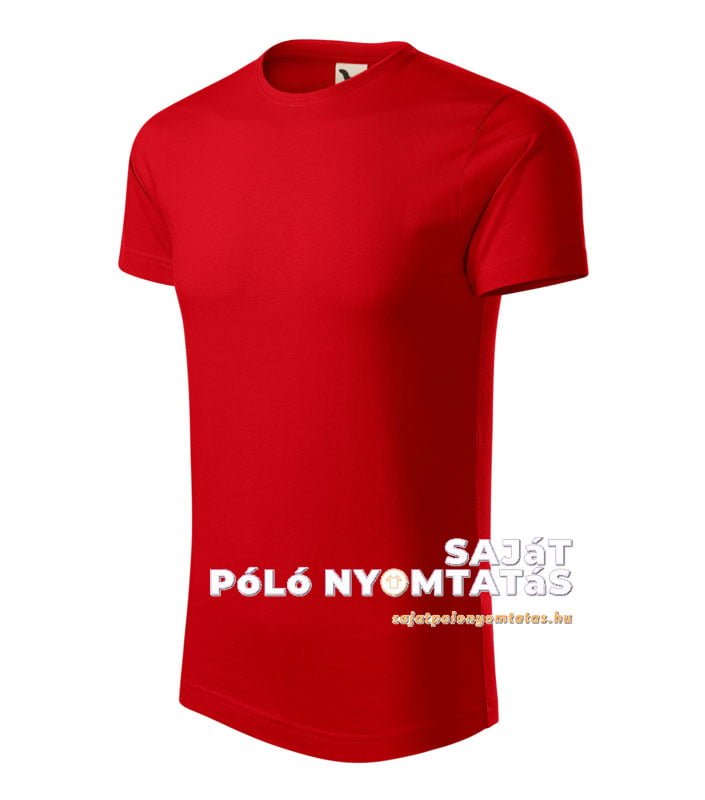 Férfi póló nyomás organikus piros