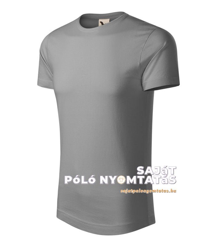 Férfi póló nyomás organikus antik ezüst