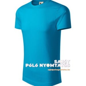 Férfi póló nyomás organikus türkiz
