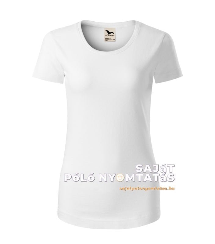 női póló nyomás organikus fehér