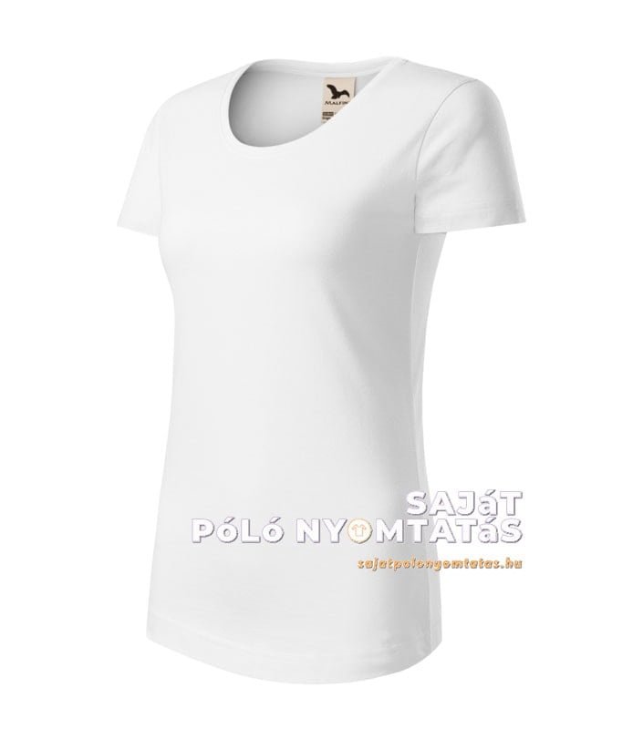 női póló nyomás organikus fehér