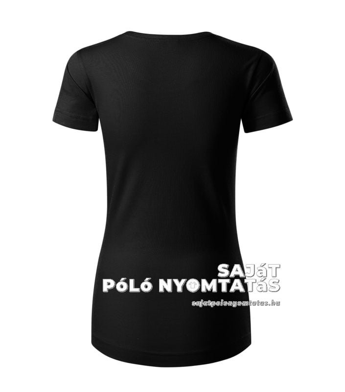 női póló nyomás organikus fekete