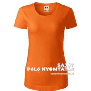 női póló nyomás organikus narancs sárga