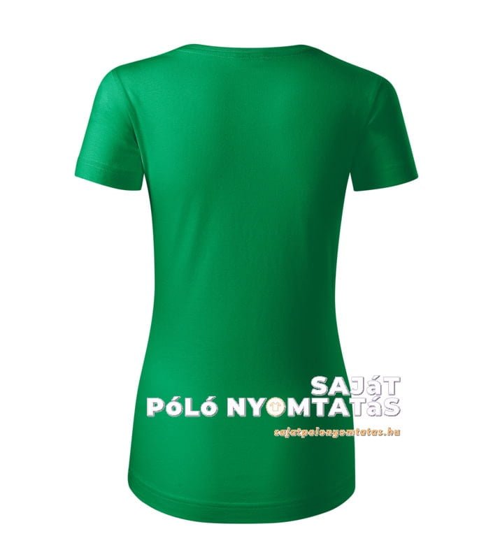női póló nyomás organikus fű zöld