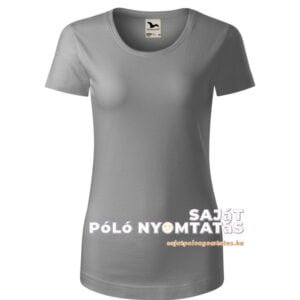 női póló nyomás organikus antik ezüst szürke