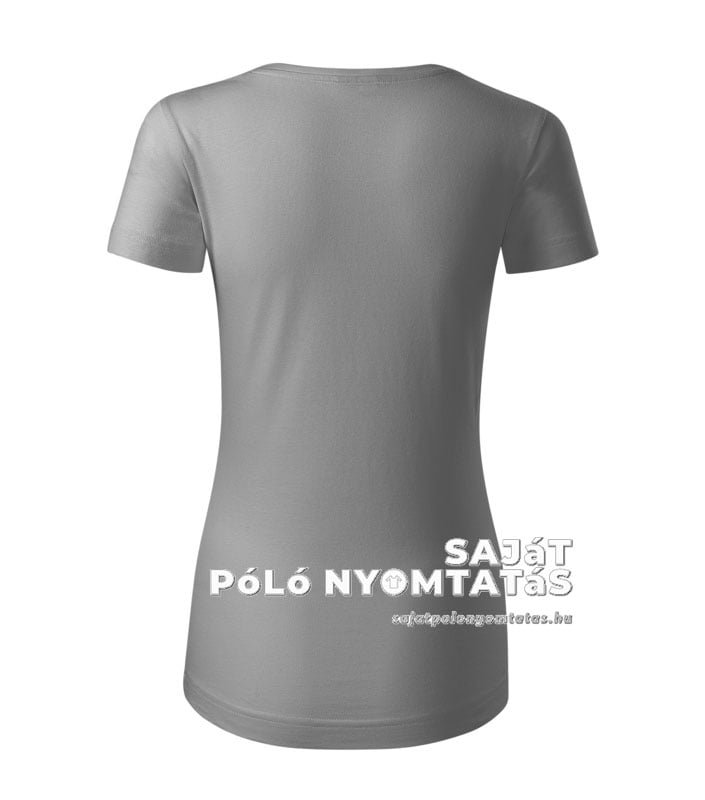 női póló nyomás organikus antik ezüst szürke