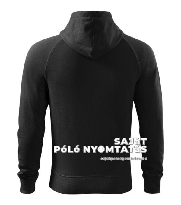 Férfi pulóver kapucnis nyomás fekete