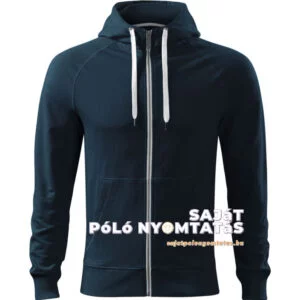 Férfi pulóver kapucnis nyomás tengerészkék