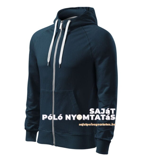 Férfi pulóver kapucnis nyomás tengerészkék