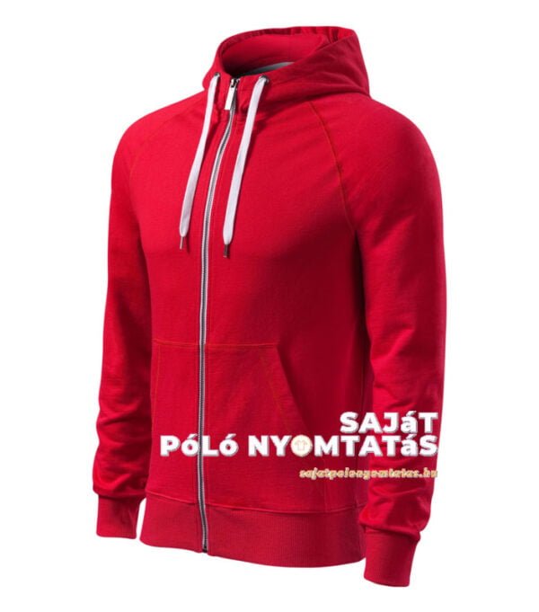 Férfi pulóver kapucnis nyomás piros