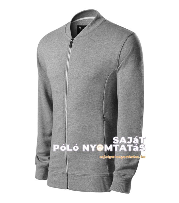 férfi pulóver nyomás sötétszürke melírozott